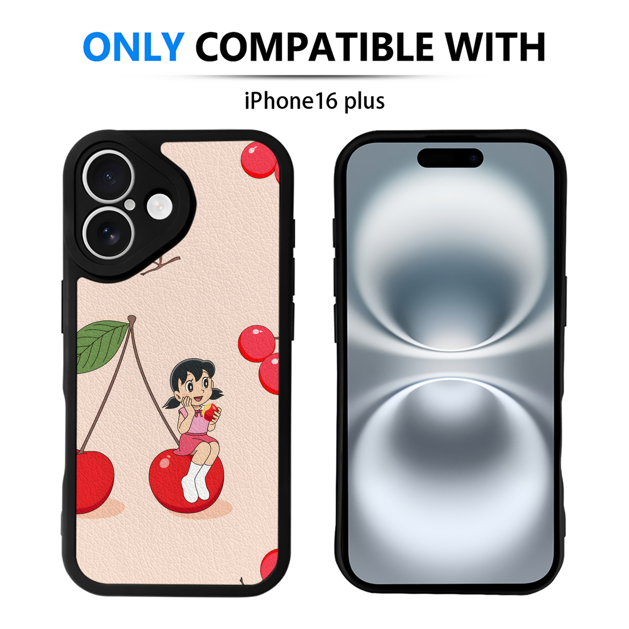 （画像用） ドラえもん Doraemon 【iPhone 16シリーズ対応】シリコンスマホケース（レザー調） 材質：シリコン